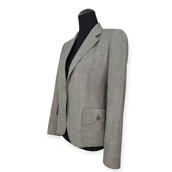 Et Vous | Size 38 | Gray 100% Wool Notched Lapel Single-Button 2 Pocket Blazer - Picture 3 of 10